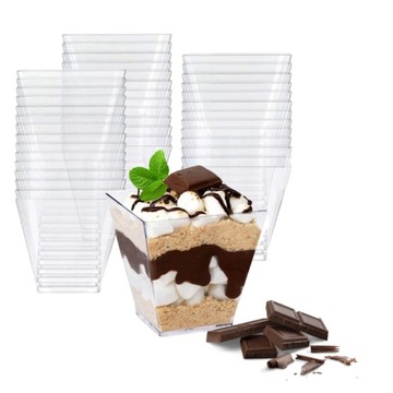 Pucharki kubeczki do deserów kwadratowe FINGERFOOD 120ml 24szt