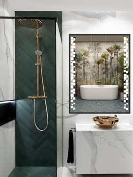 СВЕТОДИОДНОЕ ЗЕРКАЛО В ЧЁРНОЙ АЛЮМИНИЕВОЙ РАМКЕ, MATT LOFT, ЧЕРНАЯ РАМКА LOFT 40x60