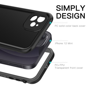 Водонепроницаемый чехол SUPERO для Apple iPhone 12 Mini, черный