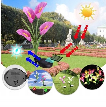 2x светодиодные солнечные лампы ЦВЕТЫ САДОВЫЙ ЦВЕТОК