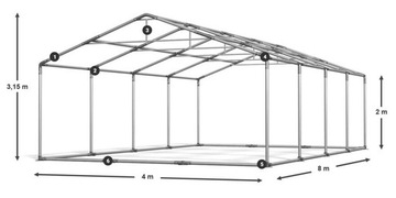 Промышленная палатка 4х8м строительная DAS 560 SP