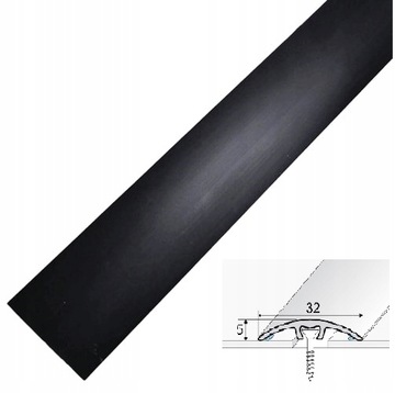 Listwa progowa ALUMINIUM CZARNY 32mm 90cm