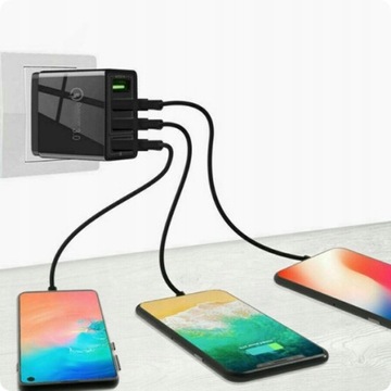 БЫСТРОЕ СЕТЕВОЕ ЗАРЯДНОЕ УСТРОЙСТВО 4xUSB БЫСТРАЯ ЗАРЯДКА 3.0