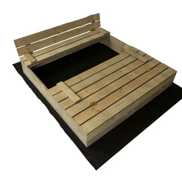 ДЕРЕВЯННАЯ ПЕСОЧНИЦА ЗАКРЫТАЯ, 120см, ПРОПИТАННАЯ