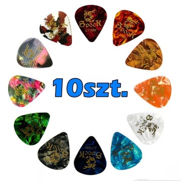 KOSTKA GITAROWA PIÓRKO DO GITARY 0.71mm KOSTKI GITAROWE 10 SZTUK MIX