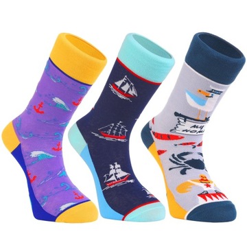 MORAJ Skarpety Męskie Morskie 3-PARY SOCKS 43-45