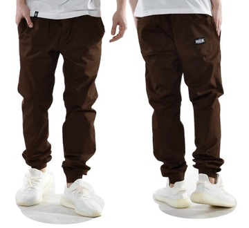 Spodnie M Bossline Casual Joggery Hebanowe polskie luźne baggy