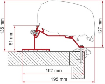 АДАПТЕР НА КРЫШЕ FIAMMA F80/F65s 450см