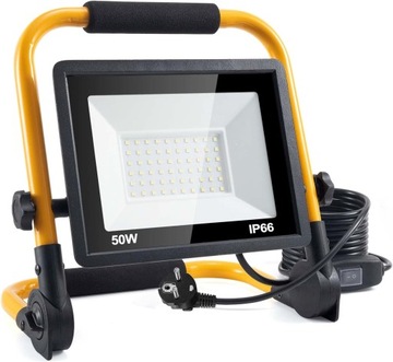 Halogen LED Naświetlacz Akumulatorowy Budowlany 50W Przenośny Reflektor