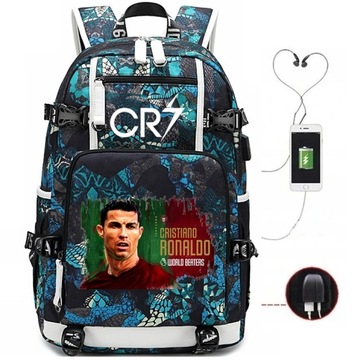 DUŻY PLECAK A4 CRISTIANO RONALDO WODOODPORNY USB
