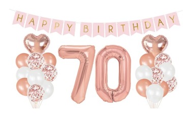 Zestaw balonów na 70 Urodziny Balony Urodzinowe Dekoracje Ozdoby Komplet