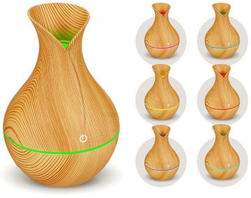 NAWILŻACZ OCZYSZCZACZ POWIETRZA BAMBOO MINI DYFUZOR Z FUNKCJĄ LED DO DOMU