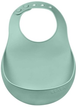 Beaba Силиконовый нагрудник с карманом Шалфейный зеленый