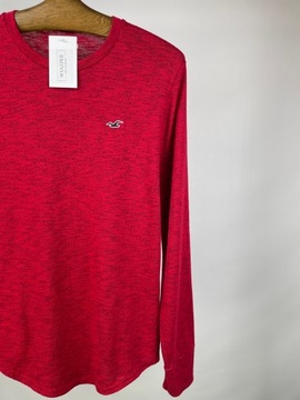 Bluzka męska long sleeve czerwony melanż HOLLISTER r. S