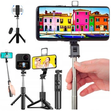 SELFIESTICK Selfie Stick TRIPOD CZARNY Kijek ver3 Kijek Statyw Bluetooth