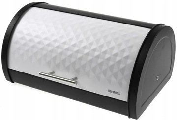 CHLEBAK STALOWY Pojemnik PIECZYWO CZARNY DIAMOND Biało Czarny