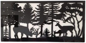 OBRAZ NA ŚCIANĘ LAS I JELENIE PLEXI 100X50 cm