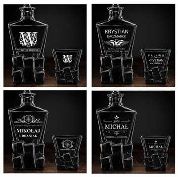 Набор графин из 6 стаканов для виски с гравировкой Подарок парню на день рождения.