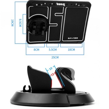 АВТОМОБИЛЬНЫЙ ПРОТИВОСКОЛЬЖАЮЩИЙ КОВРИК ДЛЯ ТЕЛЕФОНА 4 В 1 УНИВЕРСАЛЬНАЯ ПОВОРОТНАЯ РУЧКА