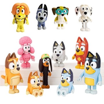 Zestaw Figurek z Bajki BLUEY & FAMILY RODZINA BINGO RADOSNA ZABAWA 12 SZT