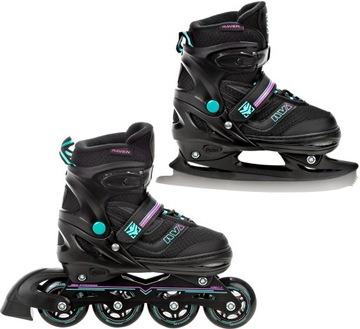 Rolki Łyżwy 2w1 RAVEN Drill Mint/Pink 34-37