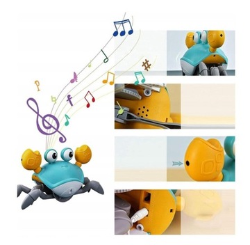 ОБРАЗОВАТЕЛЬНАЯ ИГРУШКА КРАБ С МУЗЫКОЙ ПООЩРЯЕТ КРУИНГОВУЮ ИГРУШКУ