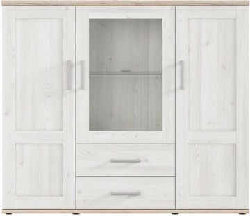 Komoda Szafka Witryna Romance Black Red White