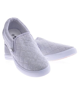 Buty damskie Wkładane materiałowe tenisówki slip on Trampki 13343