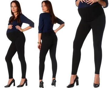 LEGGINSY CIĄŻOWE z kieszeniami getry bawełna L/40