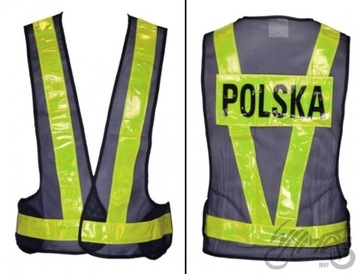 KAMIZELKA WM POLSKA ODBLASKOWA MOTOCYKL XXL