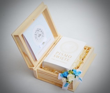 Elegancki Prezent na Komunię Św. Pismo Pamiątka