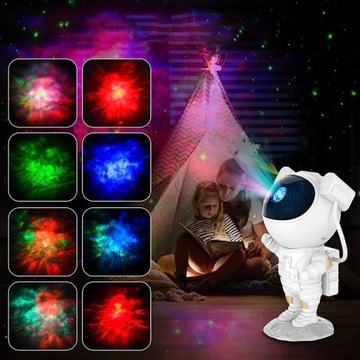 PROJEKTOR LED GALAXY ASTRONAUTA GWIAZD NIEBA LAMPKA NOCNA Z TIMER I PILOT