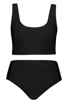 Boohoo CZARNY KOMPLET OD BIKINI WYSKI STAN NG2 sdt 50