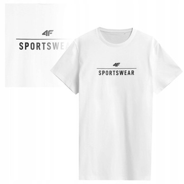 4F T-shirt Koszulka Męska TTSHM539 BIAŁA M