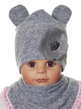 KOMPLET CZAPKA MYSZKA MINNIE CHUSTKA 3-12 M-C 15WZ