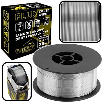 Samoosłonowy drut spawalniczy Wertberg FLUX 0,8mm 1kg | FCAW - MIG bez gazu