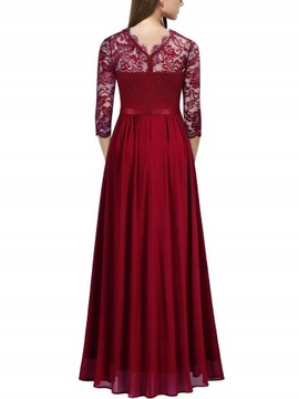 Elegancka wieczorowa sukienka z koronki szyfon