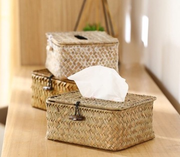 BOHO ОРАНЖЕВЫЙ КОНТЕЙНЕР ДЛЯ САЛФЕТОК С ТРАВОЙ