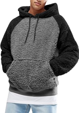 bluza męska z kapturem, pluszowa bluza z kapturem, bluza z polarem