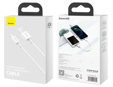 КАБЕЛЬ BASEUS STRONG USB - LIGHTNING ДЛЯ IPHONE IPAD 2.4A, КОРОТКИЙ, 25 СМ