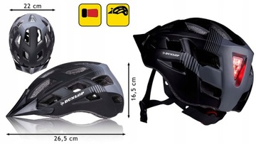 Светодиодная сигнальная лампа для велосипедного шлема DUNLOP, размер L, регулируемый