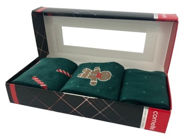 Skarpety świąteczne męskie Premium 3-pak Cornette A57 r. 39-41 zielone
