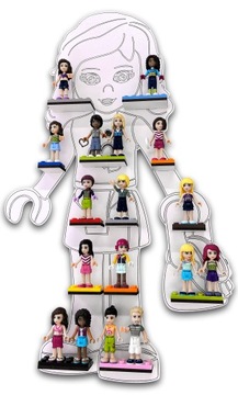 Półka na figurki Friends 40cm, biała, klocki