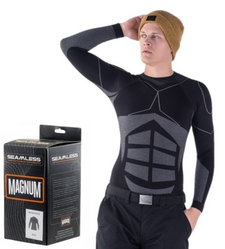 Bluzka termoaktywna bielizna Magnum czarna termiczna bluza elastyczna L