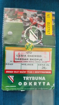 Bilet Legia Warszawa - Vardar Skopje