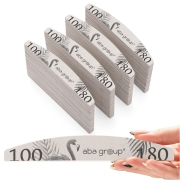 Pilnik do Paznokci 100/180 Łódka Półksiężyc Slim Aba Group Zestaw 100 szt