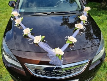 Dekoracja na samochód SZARFA ozdoba na auto ślub