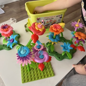 Большие цветочные блоки XXL цветник для детей + БЕСПЛАТНАЯ КОРОБКА 135 шт.