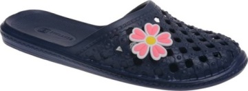 KLAPKI BASENOWE DAMSKIE RÓŻOWY KWIATEK granat 39