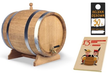 Beczka dębowa 30L na whisky bimber wino nalewki prezent (z Atestem PZH)